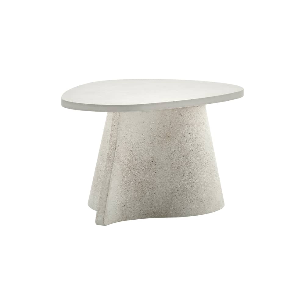 Fossil Small Coffee table stone white / 45 x 64 x H 32 cm - MDF Italia - H 32 cm / Warm white concrete - Lightweight concrete