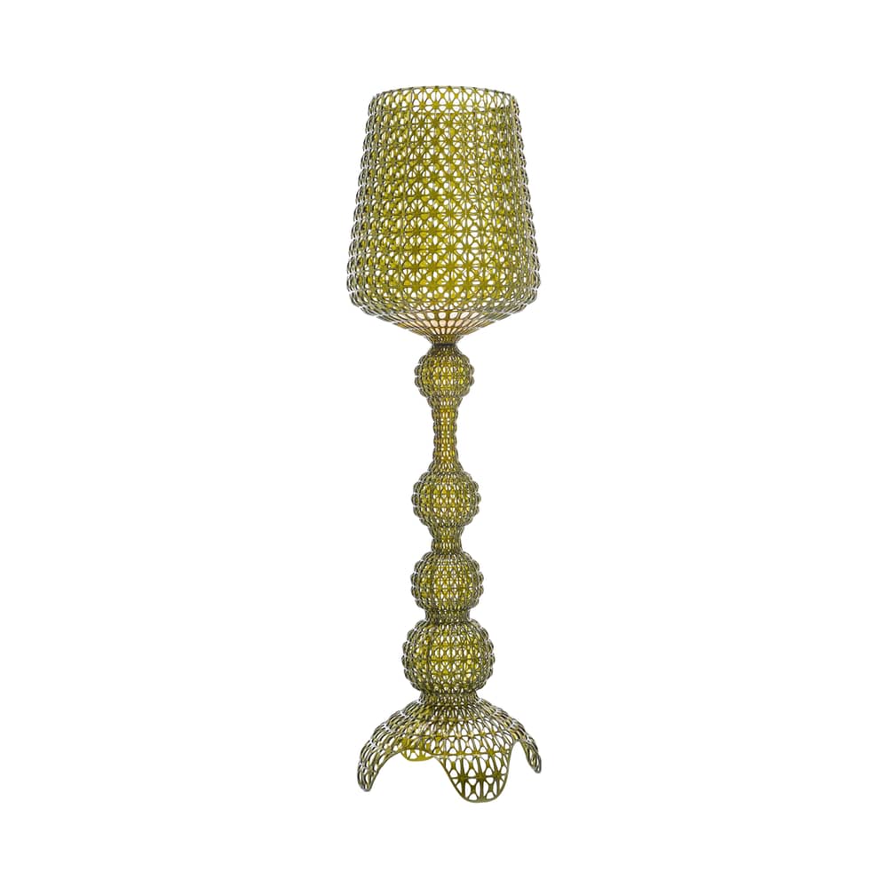 Lampadaire Kabuki Indoor plastique vert / LED - Pour l\'intérieur - H 165 cm - Kartell - Vert transparent - Technopolymère thermoplastique