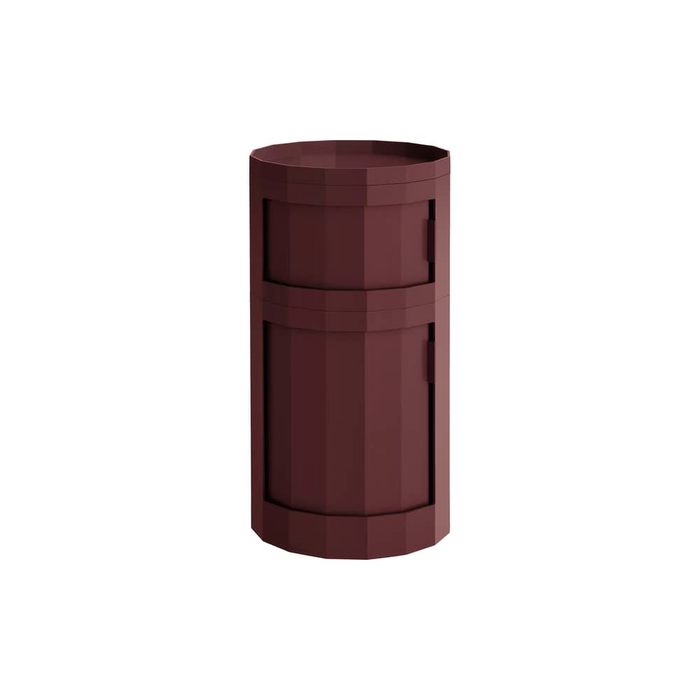 Rangement Facet High / H 66 cm - 2 portes / Avec roulettes - Hay - Bordeaux - ABS recyclé