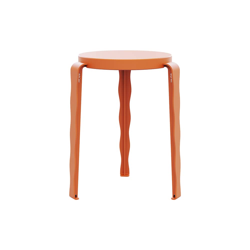 Stappelbarer Hocker Lou Vague by Uchronia holz orange / Einfarbiges Buchenfurnier - TIPTOE - Orange - Lackierte zertifizierte Buche, thermolackierter Stahl