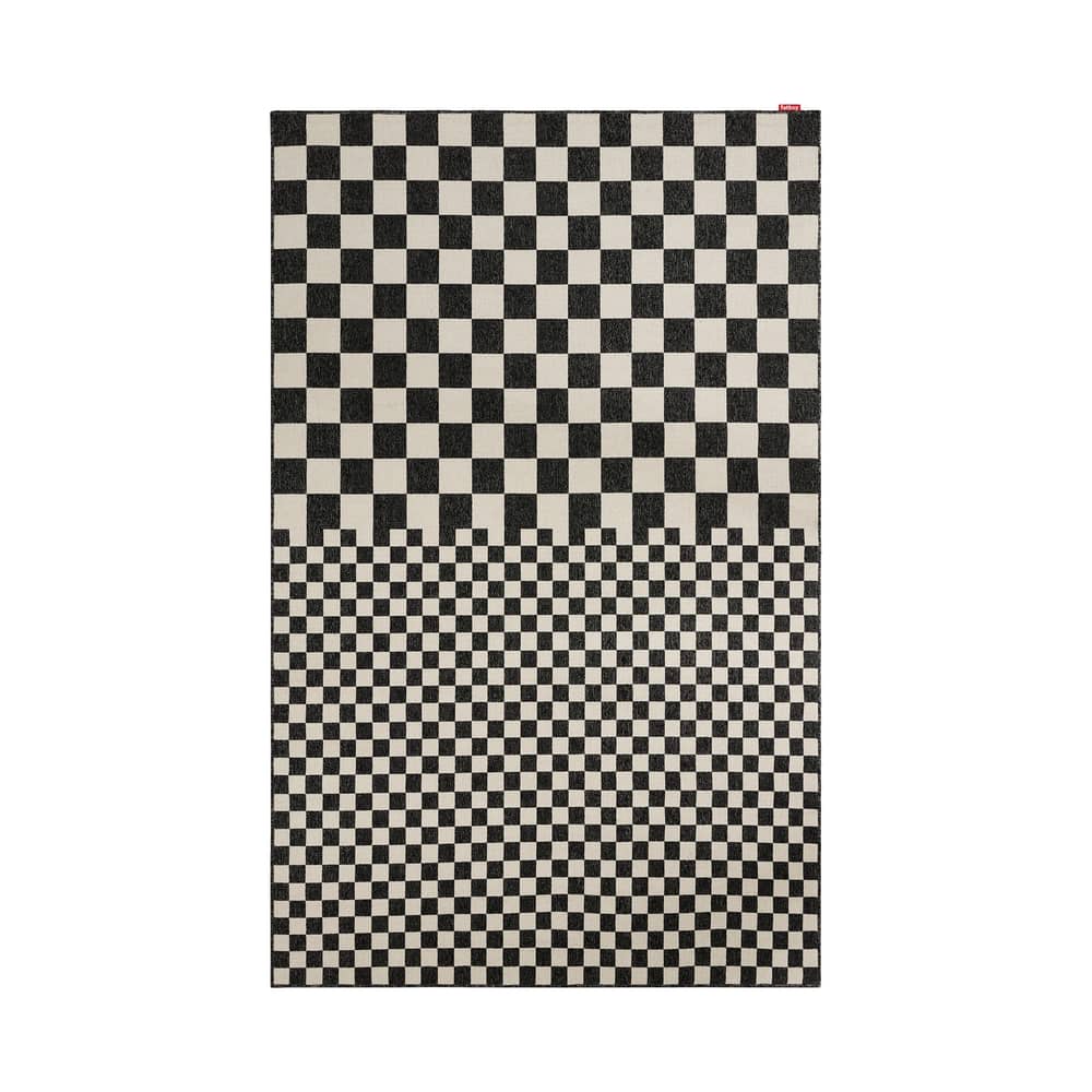 Außenteppich Carpretty Grand textil beige / 300 x 200 cm - Fatboy - Square Affair / Anthrazit & Creme - Gewebtes Polypropylen
