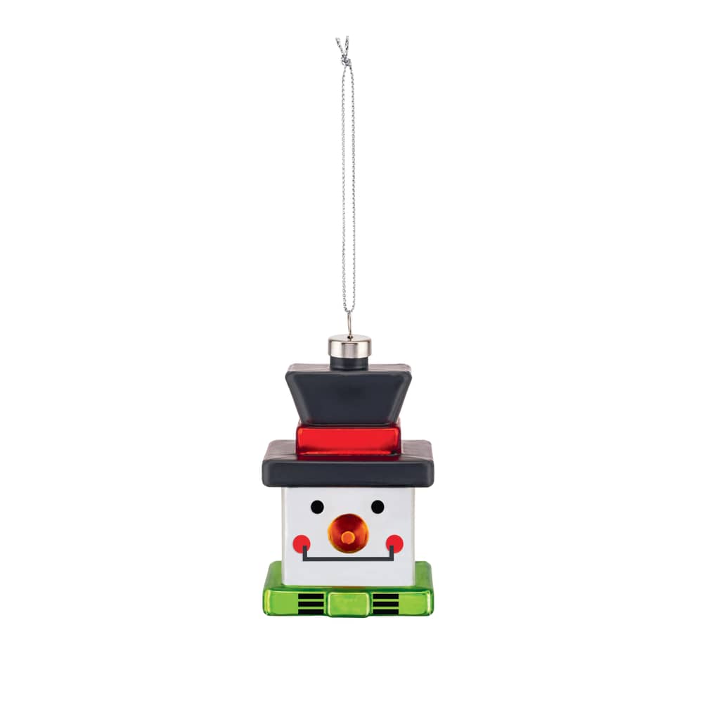Snow Cube Bauble glass multicoloured / Hand-painted blown glass - Alessi - Snowman - Blown glass