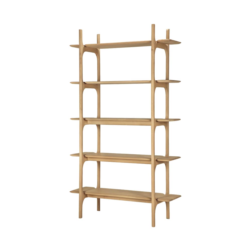 Bücherregal PI holz natur / B 110 x H 187 cm - Ethnicraft - Geölte Natur geölte Eiche - Geölte Massiveiche