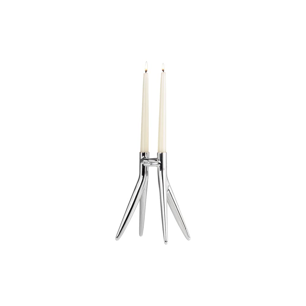Kerzenleuchter Abbracciaio metall silber / Philippe Starck, 2012 - Kartell - Silberfarben - Aluminium