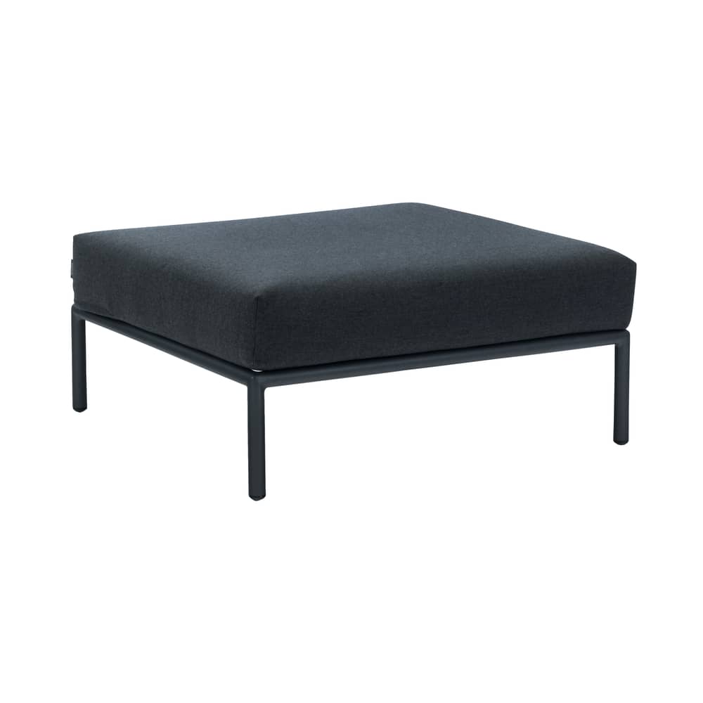 Pouf d\'extérieur Level / 81 x 81 cm - Houe - Gris Sooty (Tissu Natté) - Acier thermolaqué, Mousse polyuréthane, Tissu Sunbrella natté