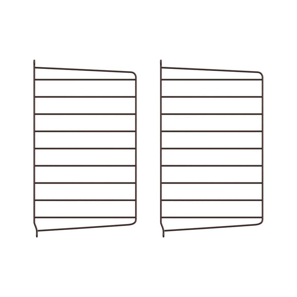 Lot de 2 montants muraux / H 50 x P 30 cm - String Furniture - Marron foncé - Acier laqué