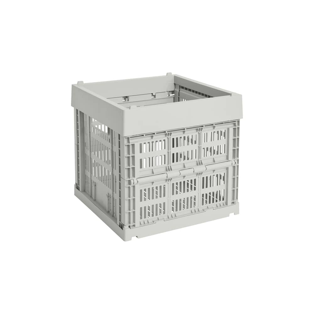 Panier Colour Crate Cube plastique gris / 29,5 x 29,5 x H 29 cm - Recyclé - Hay - Gris - Polypropylène recyclé
