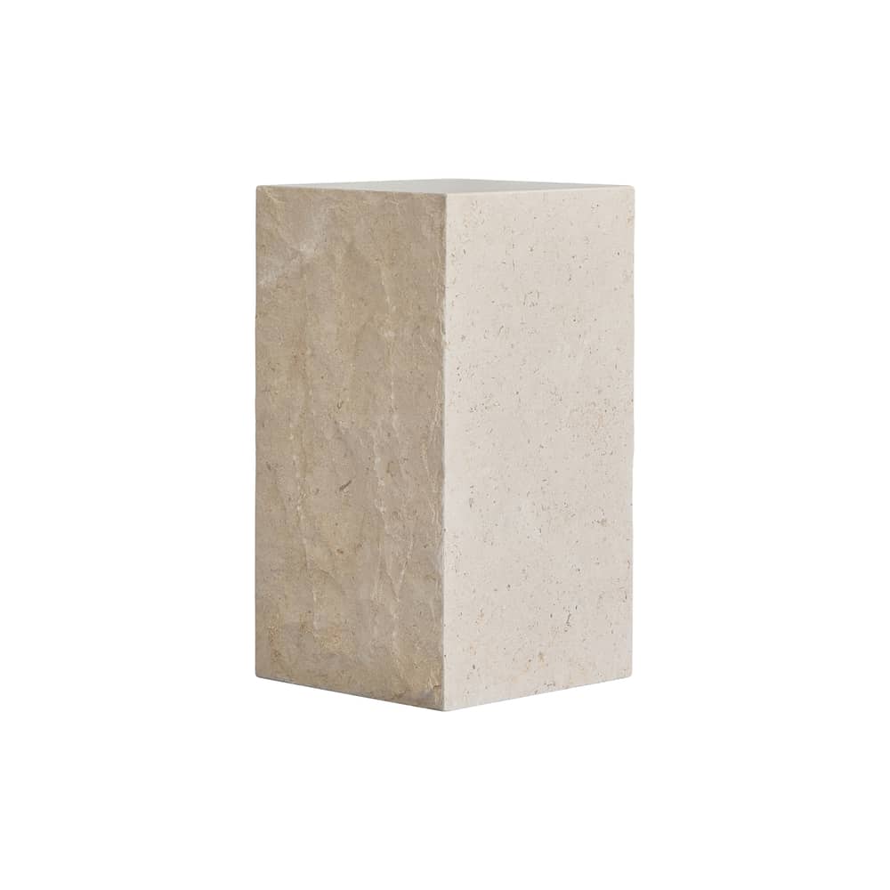 Table d\'appoint Podium Medio / 30 x 30 x H 55 cm - Pierre naturelle - 101 COPENHAGEN - H 55 cm / Blanc - Pierre