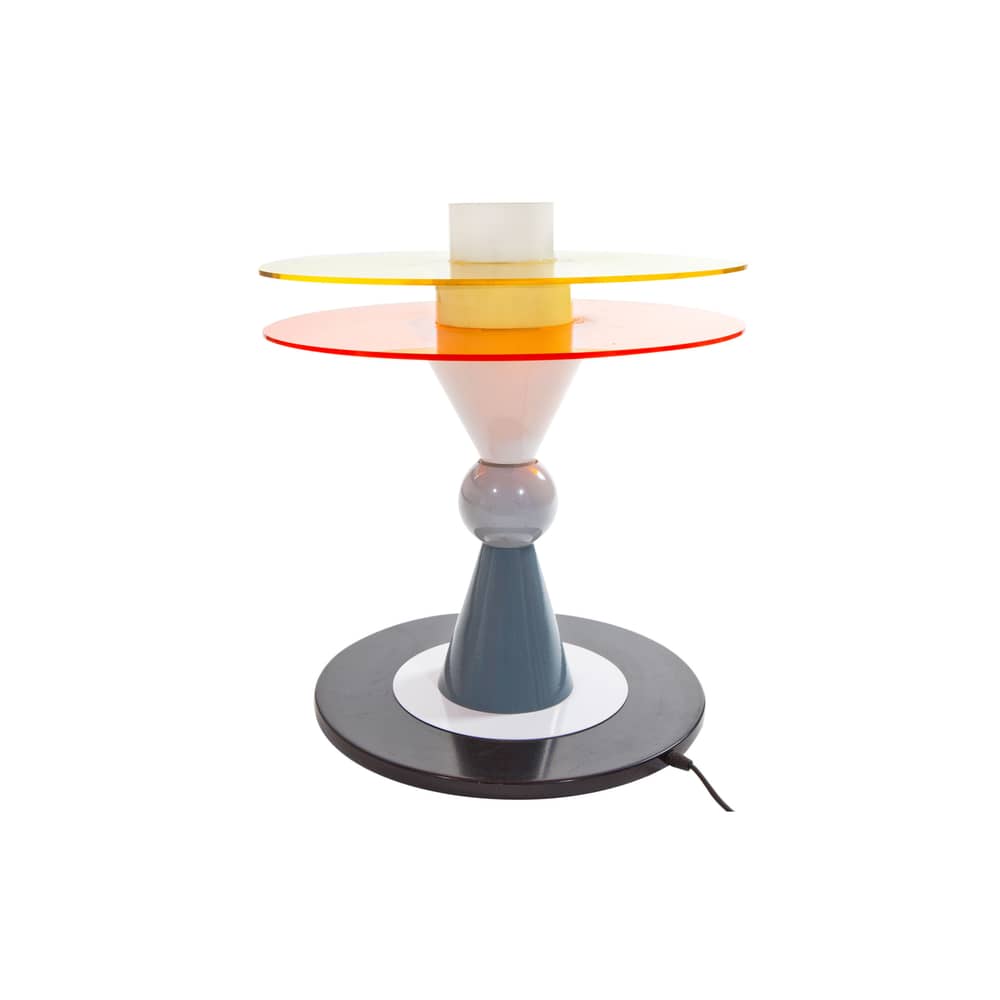 Bay Table lamp metal glass multicoloured by Ettore Sottsass / 1983 - Memphis Milano - Multicolored - Glass, Metal, Plastic