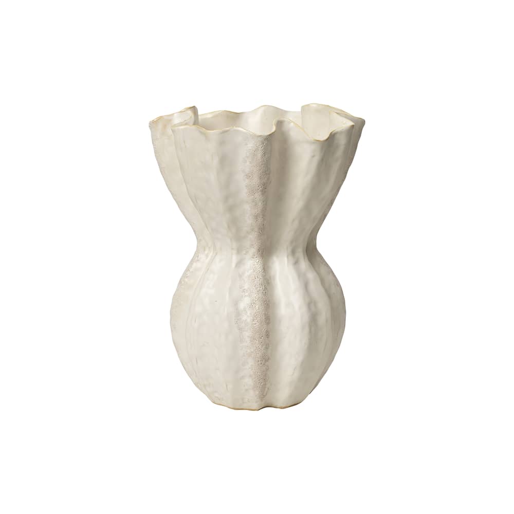 Cori Vase ceramic white / H 36 cm - BROSTE COPENHAGEN - White - Glazed ceramic