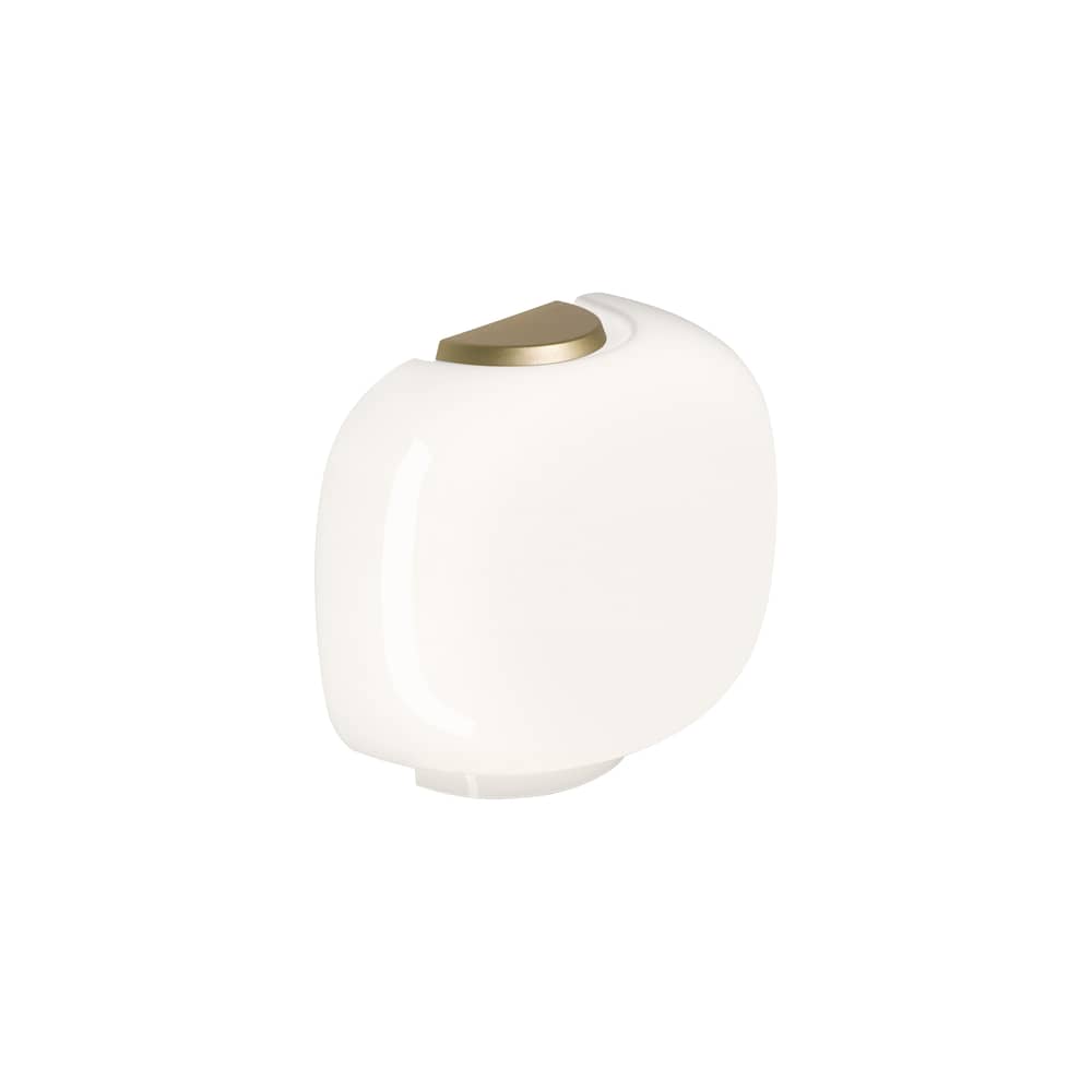Wandleuchte Chouchin 3 Semi glas gold / B 30 x H 25 cm - Foscarini - Weiß / Gold-Rahmen - Lackiertes geblasenes Glas, lackiertes Metall