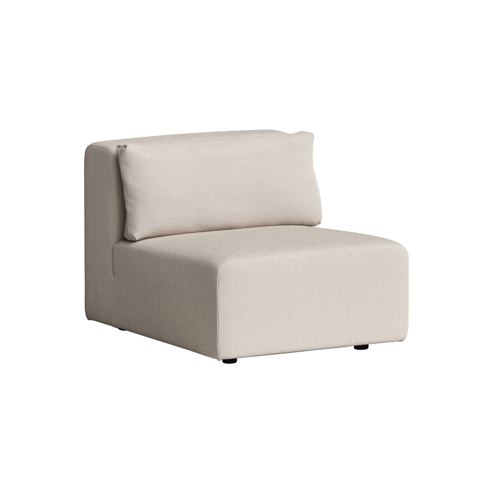 Chauffeuse Bridge tissu beige / Module central pour canapé modulable - TIPTOE - Beige ivoire - Bois, Mousse, Tissu en laine