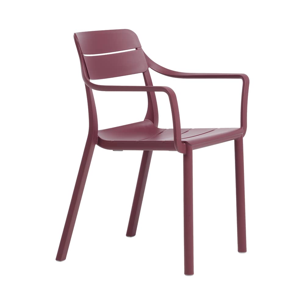 Fauteuil empilable Cassia rouge - NARDI - Bordeaux - Résine de fibre de verre