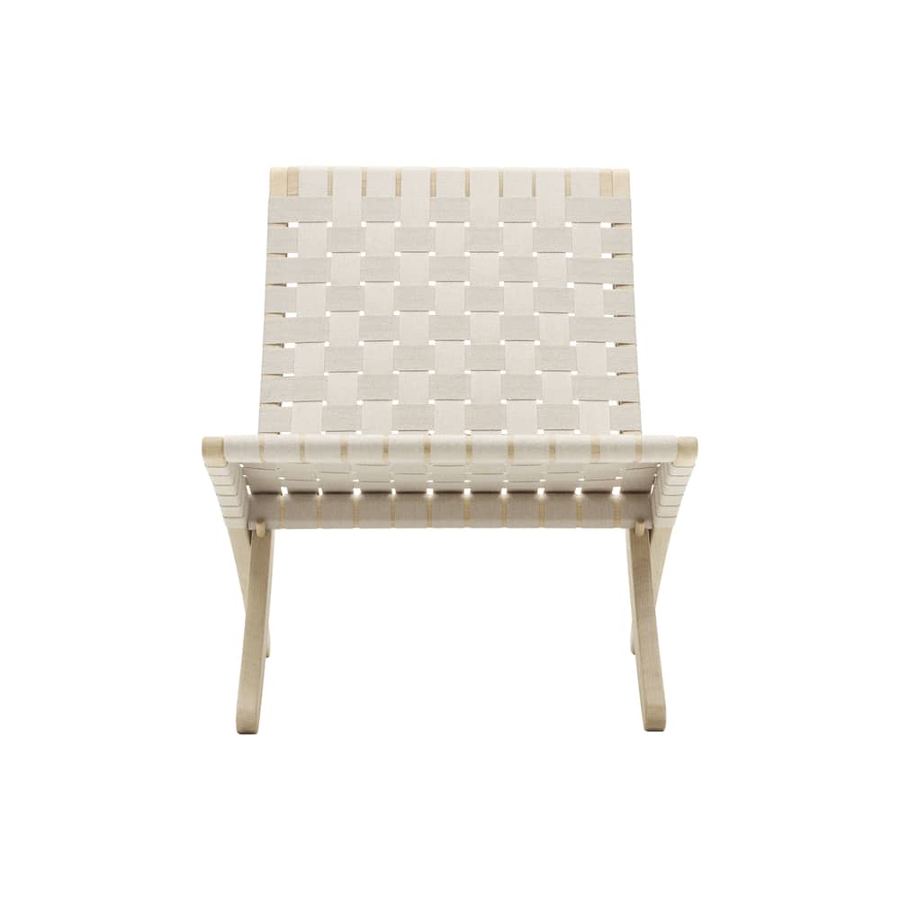 Fauteuil lounge MG501 INDOOR - Cuba Chair  / Morten Gøttler, 1997 - Pliable/ Corde de papier - CARL HANSEN & SON - Chêne savonné FSC / Corde naturelle - Chêne massif savonné FSC, Corde en papier