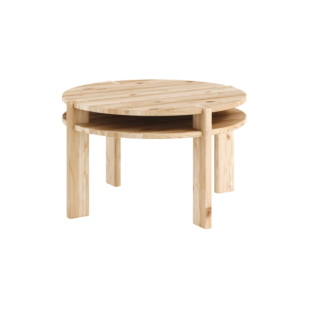 Table basse Tuck bois naturel / Plateau haut - Ø 70 cm - KARUP - Plateau haut - Pin massif certifié FSC