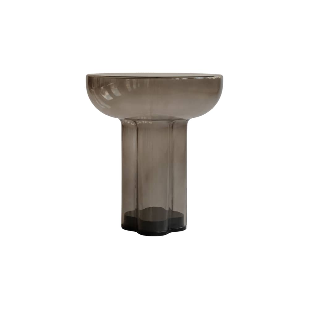 Table d\'appoint Crown Tall verre marron / Ø 45 x H 50 cm - 101 COPENHAGEN - Brun fumé - Verre soufflé bouche