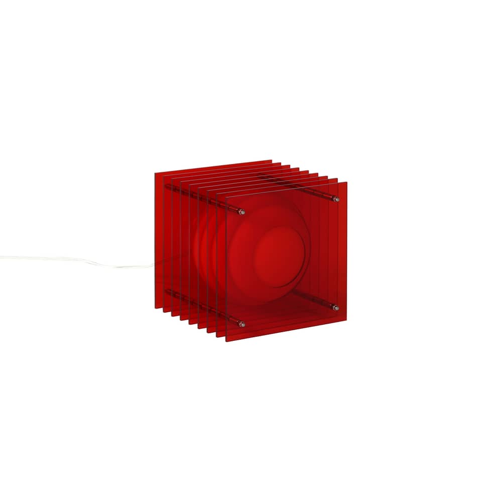 Lop Small Square Table lamp plastic material red / Archiproducts Design Award Winner - BANG - Reds - Acrylic, Glass, Stainless steel