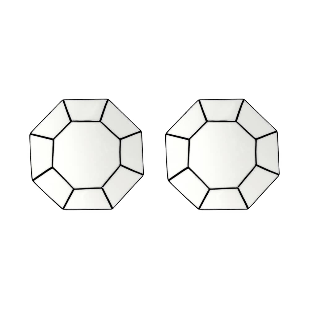 Set de 2 assiettes à mignardises Carte Blanche / Ø 18.5 cm - Serax - Blanc & noir - Porcelaine