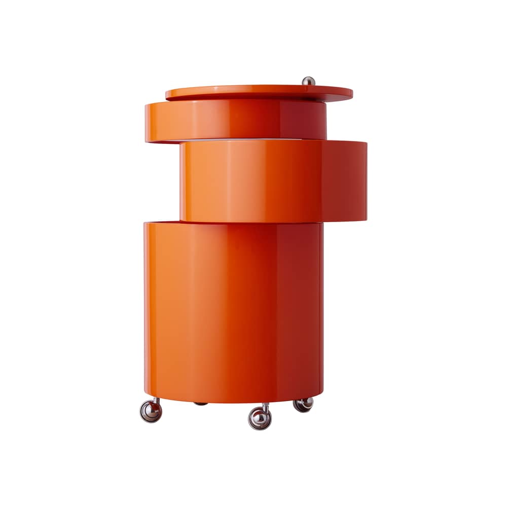 Chariot Barboy bois orange / Verner Panton, 1963 - Verpan - Orange Fresh - MDF peint