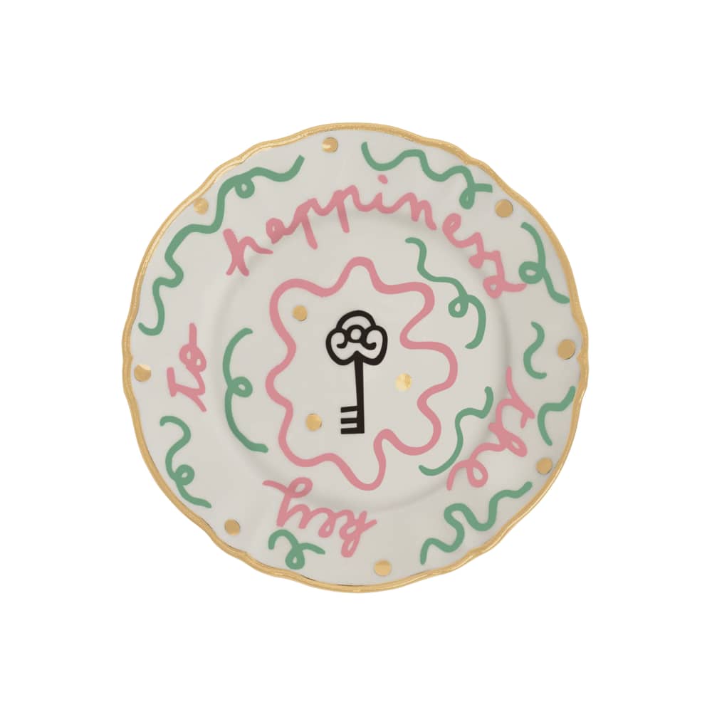 Glasteller Key to happiness keramik bunt / Ø 16,5 cm - Bitossi Home - Key to happiness - Porzellan