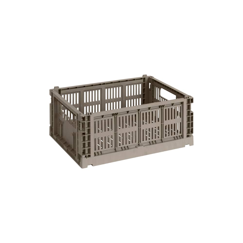 Panier Colour Crate plastique gris Medium / 26,5 x 34,5 cm - Recyclé - Hay - Gris chaud - Polypropylène recyclé