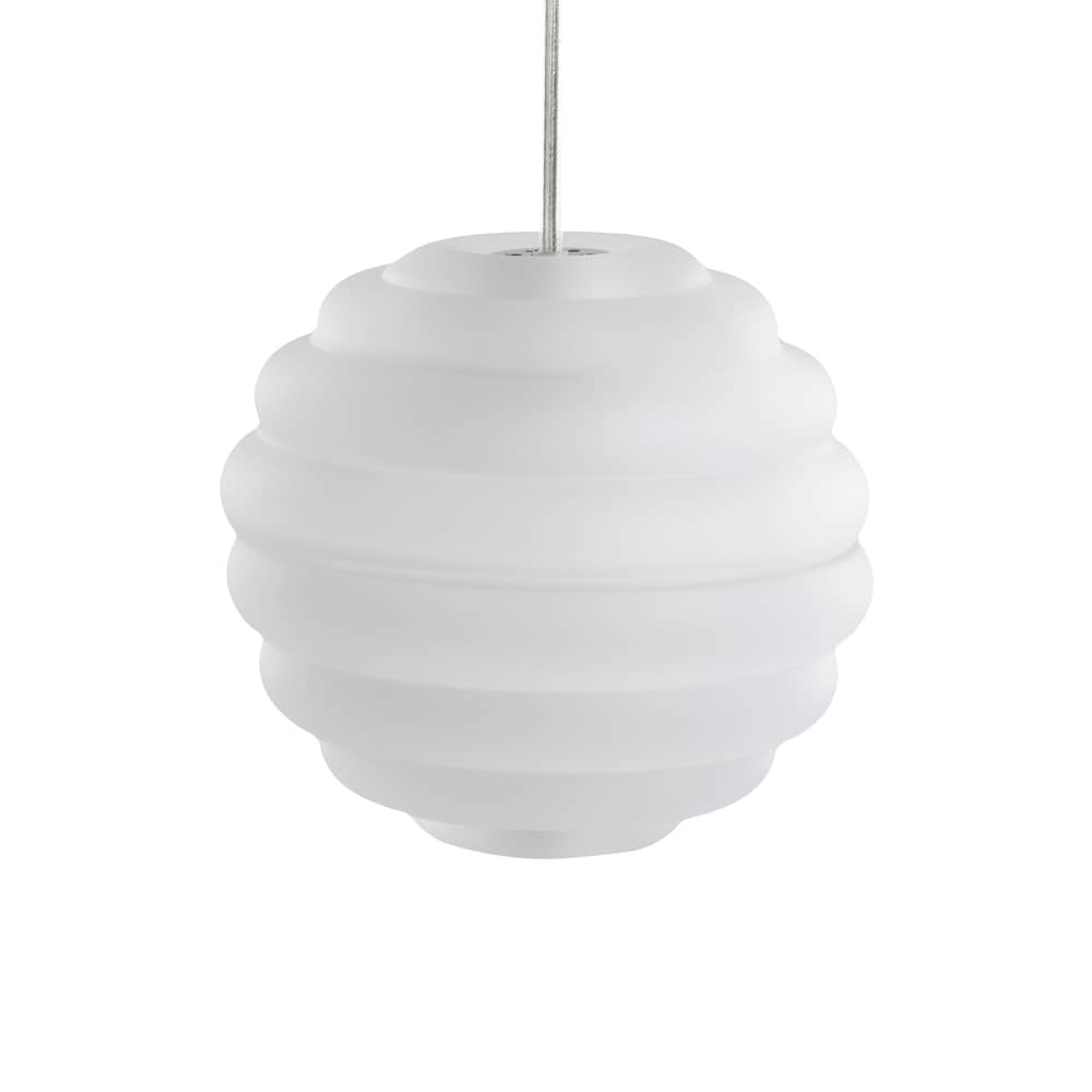 Press Mini Sphere Pendant glass white / LED - Ø 14.5 cm - Tom Dixon - Frosted - Pressed glass