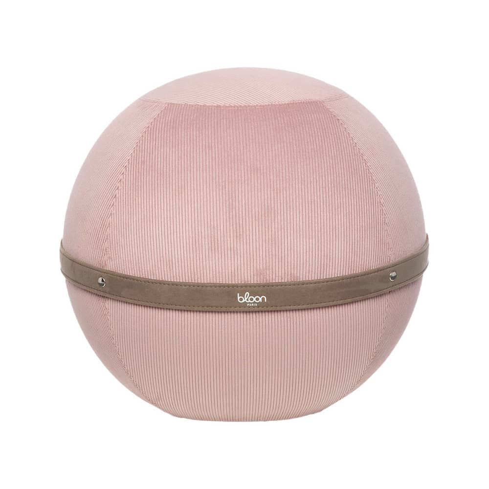 Sitzkissen Côtelé XL textil rosa / Ergonomisch - Ø 65 cm / Gerippter Samt - BLOON PARIS - Blütenblatt - gerippter Samt, PVC