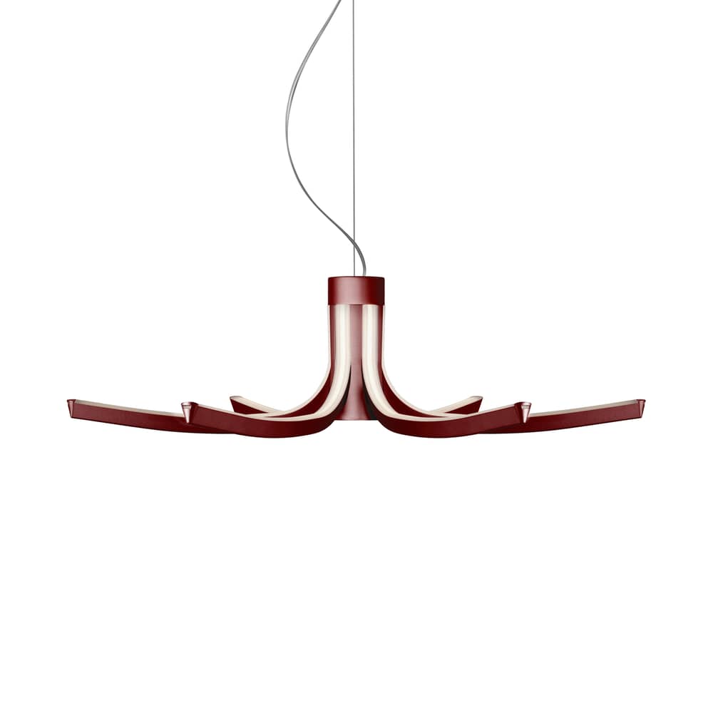 Suspension Asteria LED métal rouge / Ø 67 cm - Foscarini - Rouge foncé - Aluminium extrudé