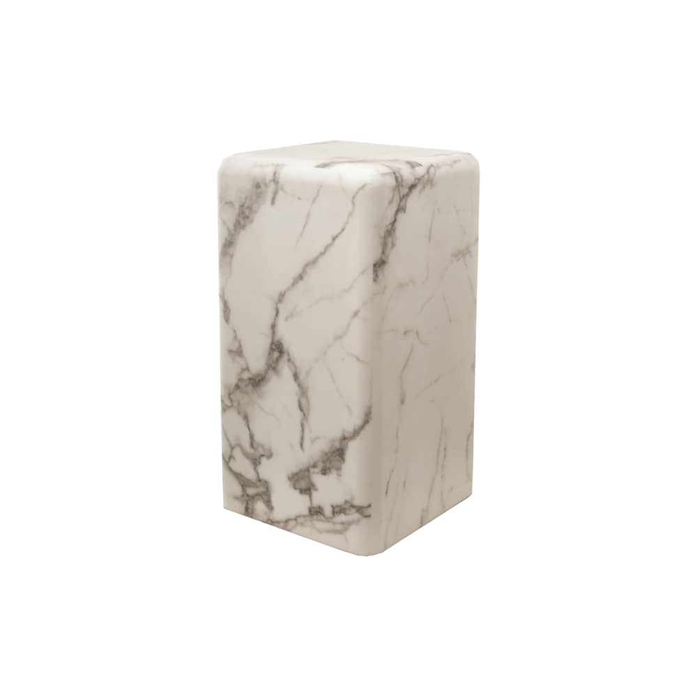 Table d\'appoint Marble look Small bois blanc / H 61 cm - Effet marbre - POLSPOTTEN - Blanc - MDF, Résine