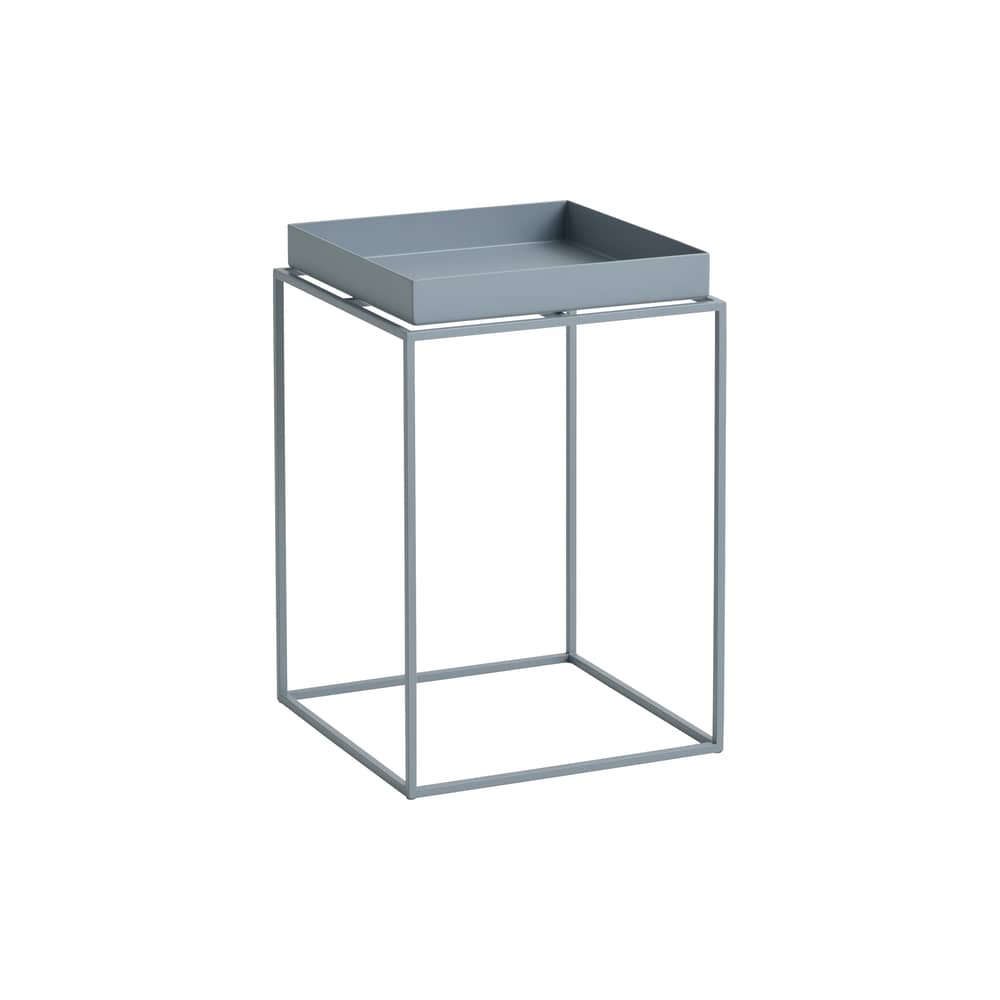 Table d\'appoint Tray Small High / 30 x 30 x H 44 cm - Hay - Bleu ardoise - Acier thermolaqué