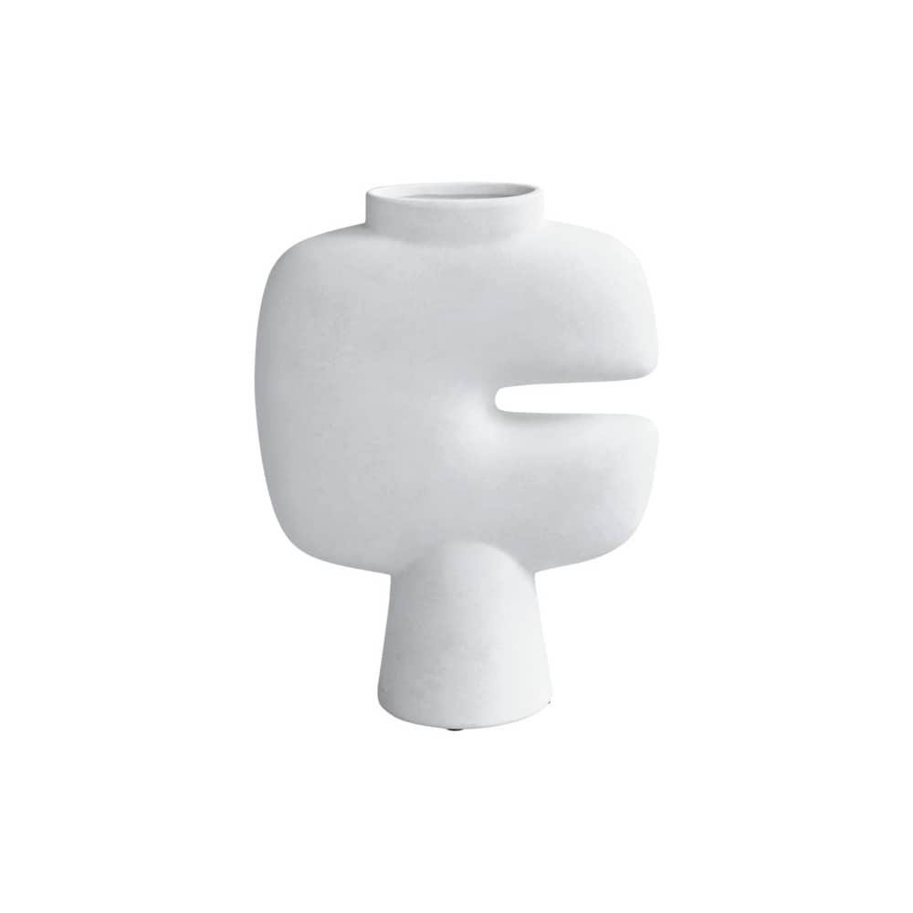 Vase Tribal Medium / L 22,5 x H 30 cm - 101 COPENHAGEN - Blanc - Céramique