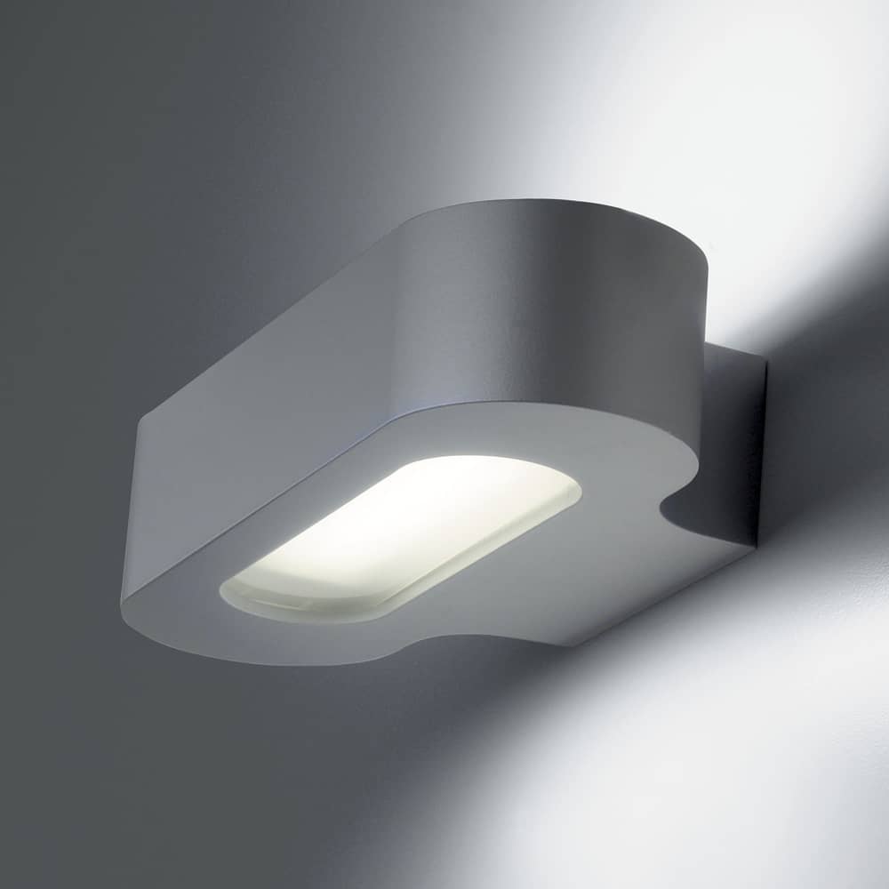 Talo LED Wall light metal grey / L 21 cm - Artemide - Grey - Varnished aluminium