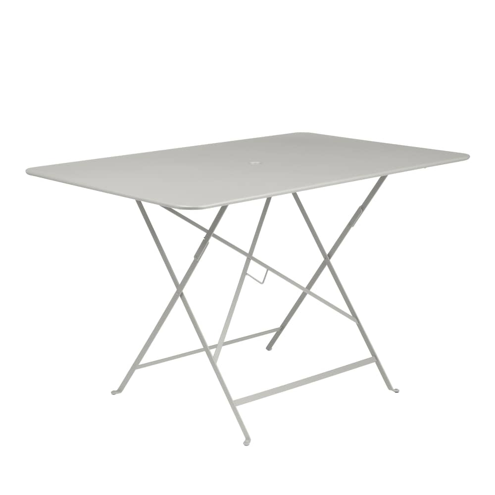 Bistro Foldable table metal grey / 117 x 77 cm - 6 people - Parasol hole - Fermob - Clay grey - Painted steel