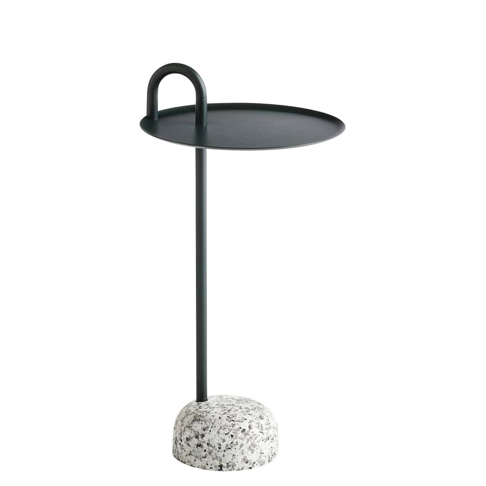Bowler End table metal stone green / Metal & granite - Hay - Green / Grey granite - Epoxy lacquered steel, Granite