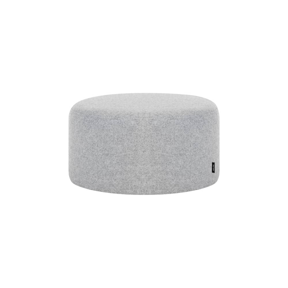 Pouf Folk Petit tissu gris / Ø 50 x H 25 cm - NOO.MA - Gris universel (laine) - Bois, Laine, Mousse