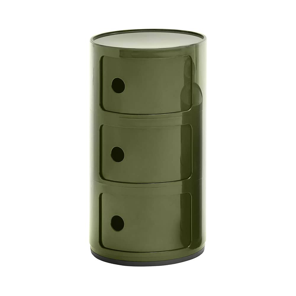 Componibili Storage plastic material green 3 drawers / H 58 cm - Kartell - Green - ABS