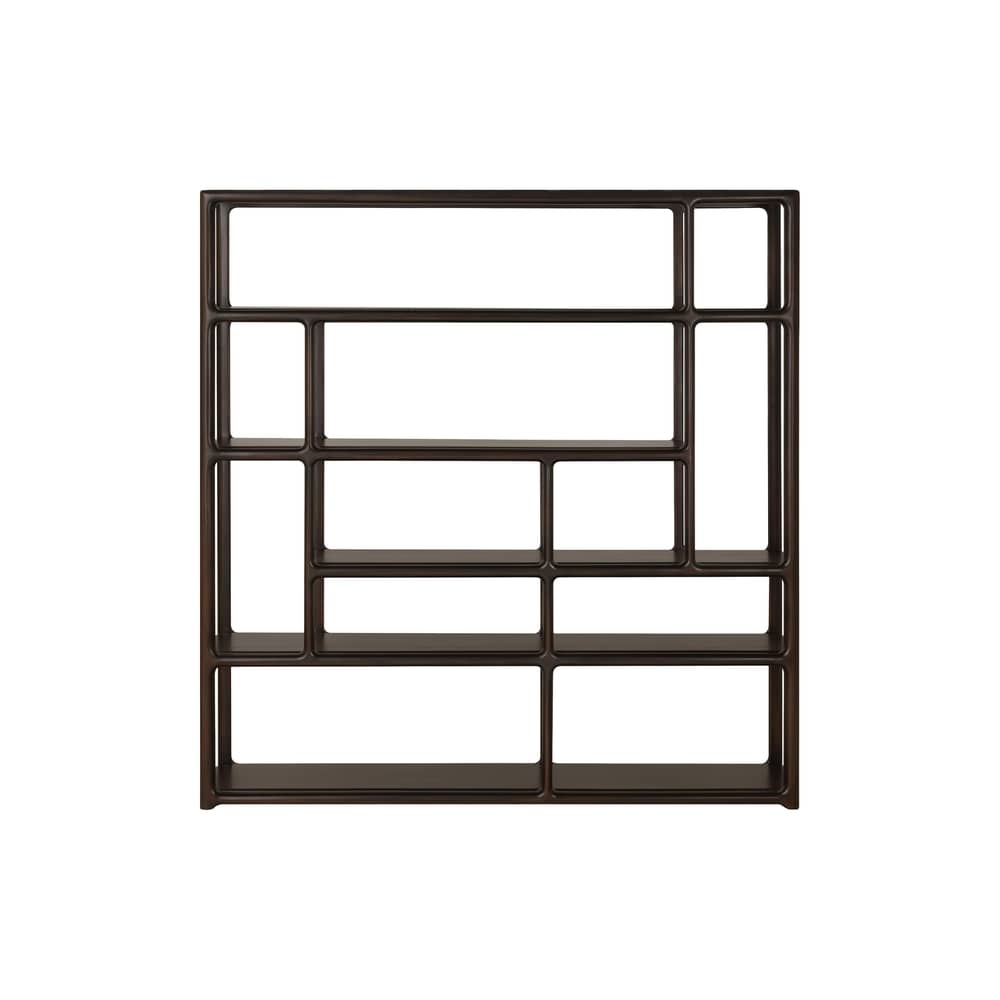 Bibliothèque Eda bois marron / L 181 x H 188 cm - Ethnicraft - Acajou brun foncé - Acajou massif