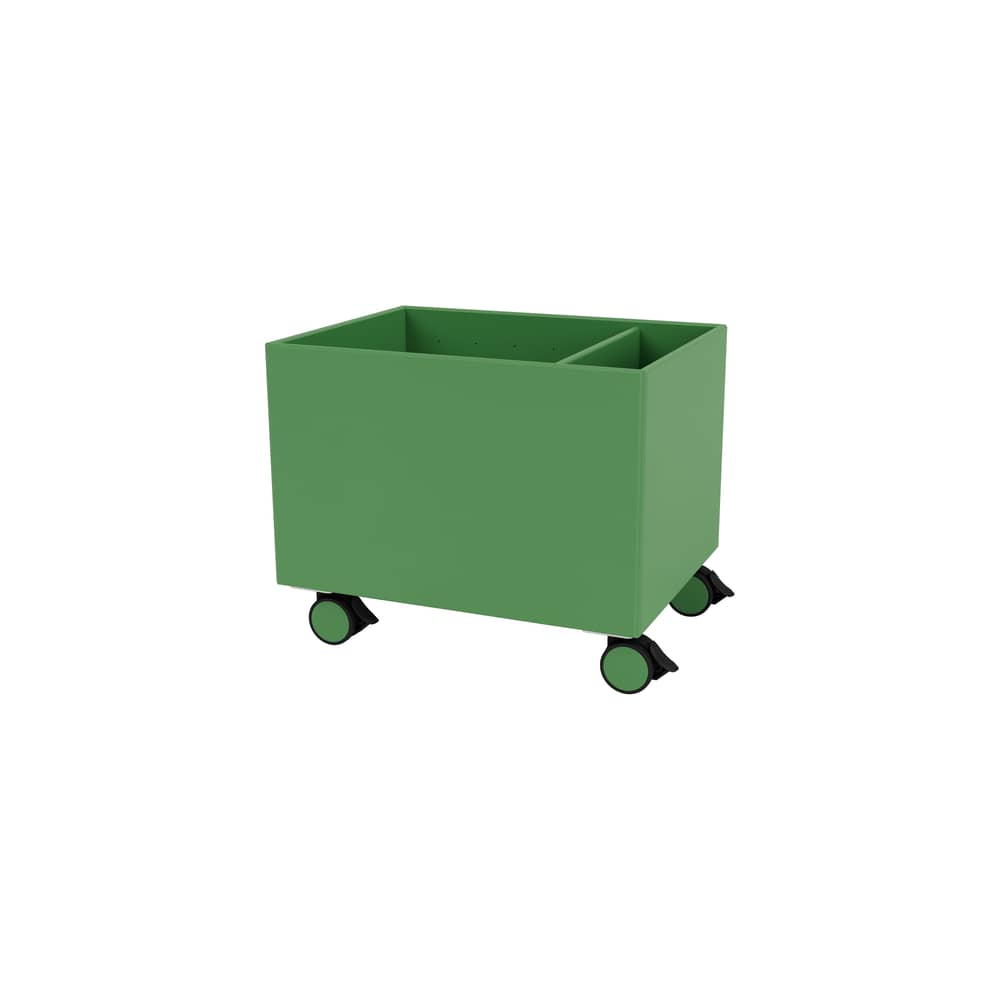 Coffre à roulettes Colour Box II bois vert / 46.8 x 35,4 x H 37.8 cm - MONTANA - Parsley 152 - MDF laqué