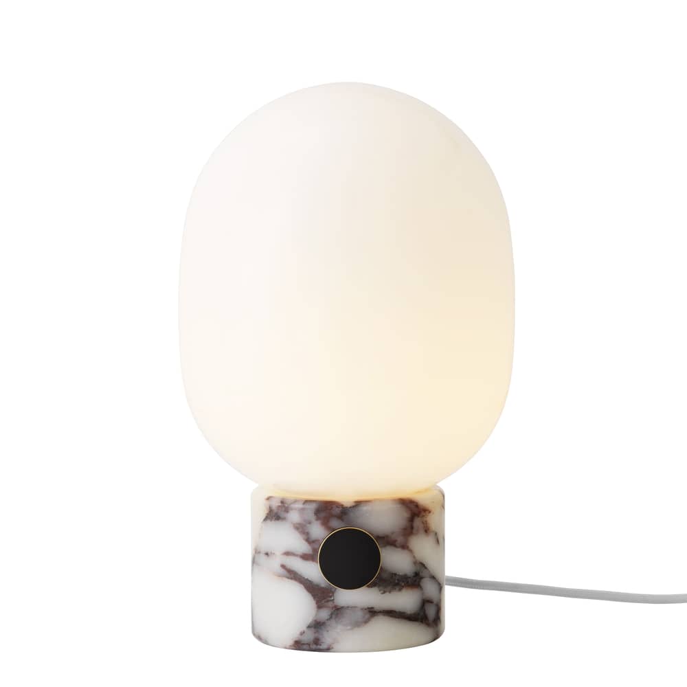 Lampe de table JWDA verre marbre blanc / Marbre - Ø 19 x H 32 cm - Audo Copenhagen - Marbre Calcatta viola - Marbre Calacatta Viola, Verre soufflé bouche