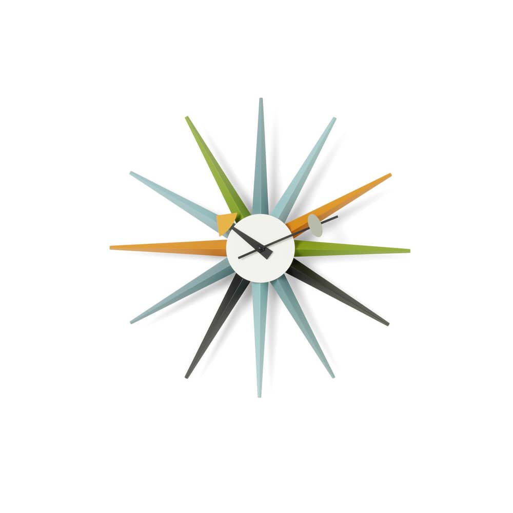Orologio Sunburst Clock legno multicolore / By George Nelson, 1948-1960 / Ø 47 cm - Vitra - Multicolore - Legno massello dipinto, Metallo