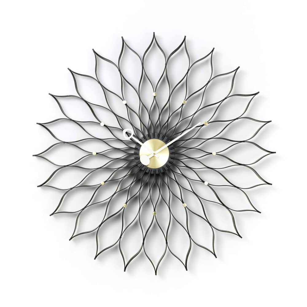 Orologio Sunflower Clock legno nero / By George Nelson, 1948-1960 / Ø 75 cm - Vitra - Nero - Frassino tinto