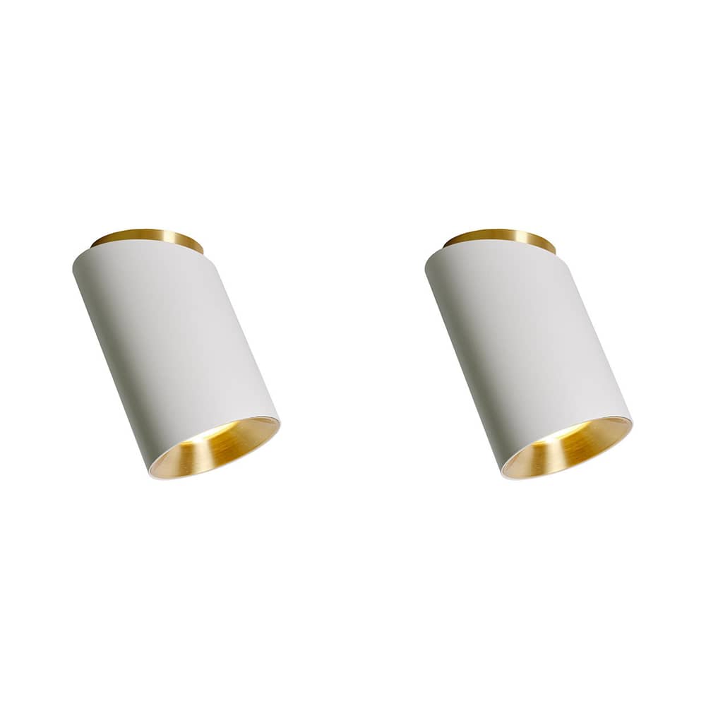 Pack promo  / Set 2 plafonniers Tobo C 85 - Ø 8,5 x H 14,6 cm - DCW éditions - Blanc - Acier, Laiton