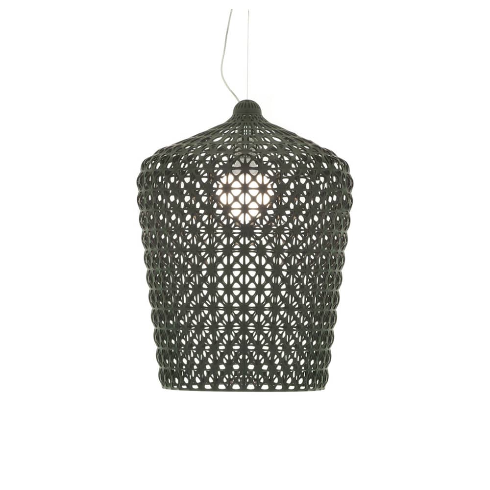 Sospensione Kabuki materiale plastico nero / Ø 50 x H 63 cm - Plastica traforata - Kartell - Nero opaco - Tecnopolimero termoplastico