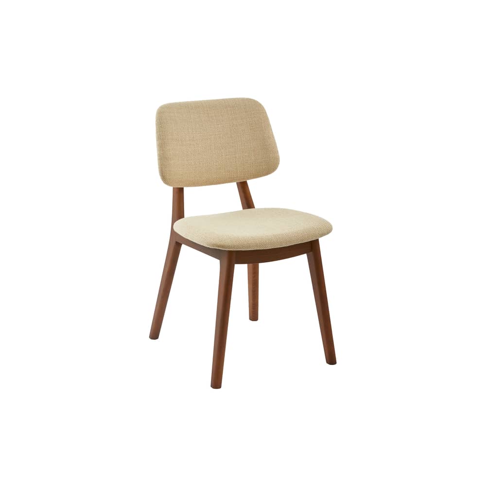 Chaise rembourrée Happy Days tissu beige - POLSPOTTEN - Beige uni - Frêne, Mousse, Tissu