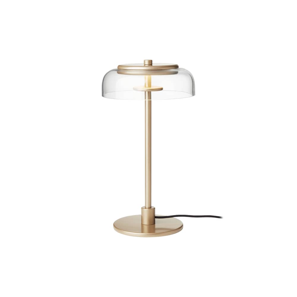 Lampe de table Blossi LED verre / H 31 cm - NUURA - Laiton / Transparent - Métal, Verre soufflé bouche