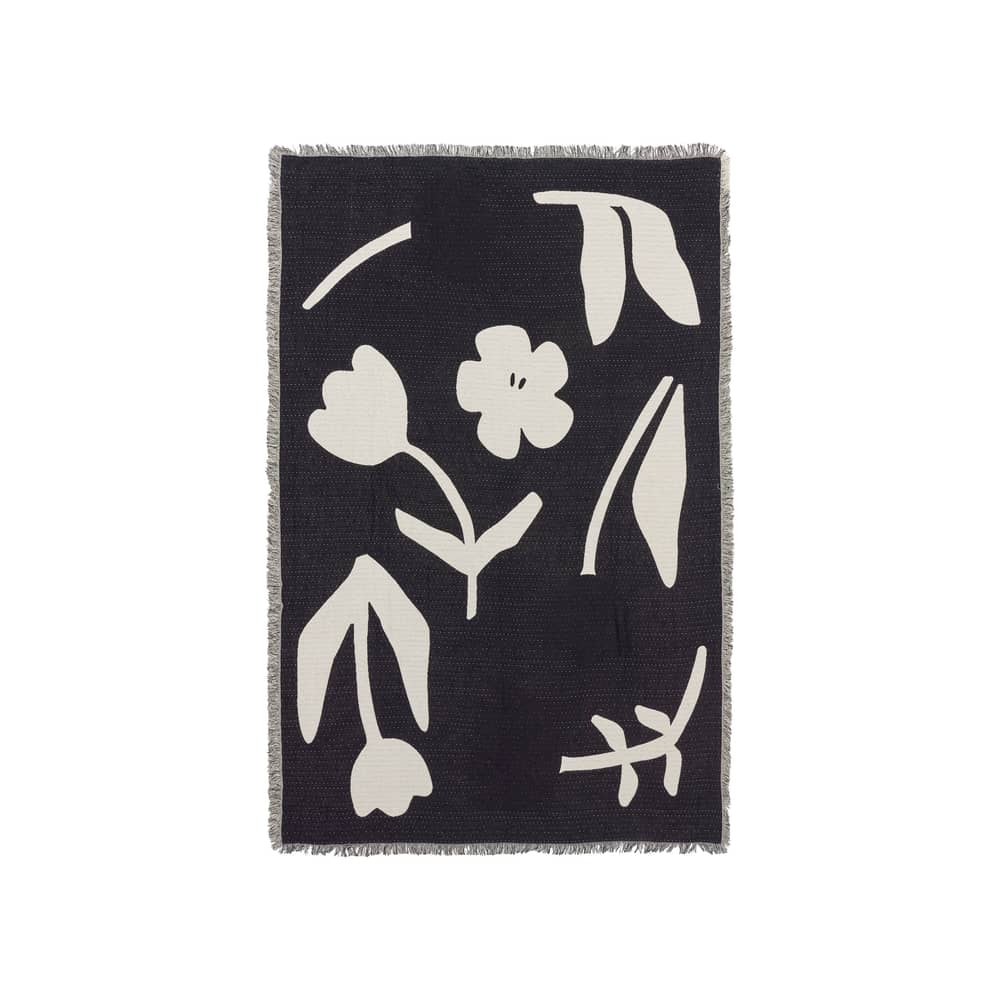 Plaid Rosita tessuto nero / 130 x 180 cm - BROSTE COPENHAGEN - Nero - Cotone