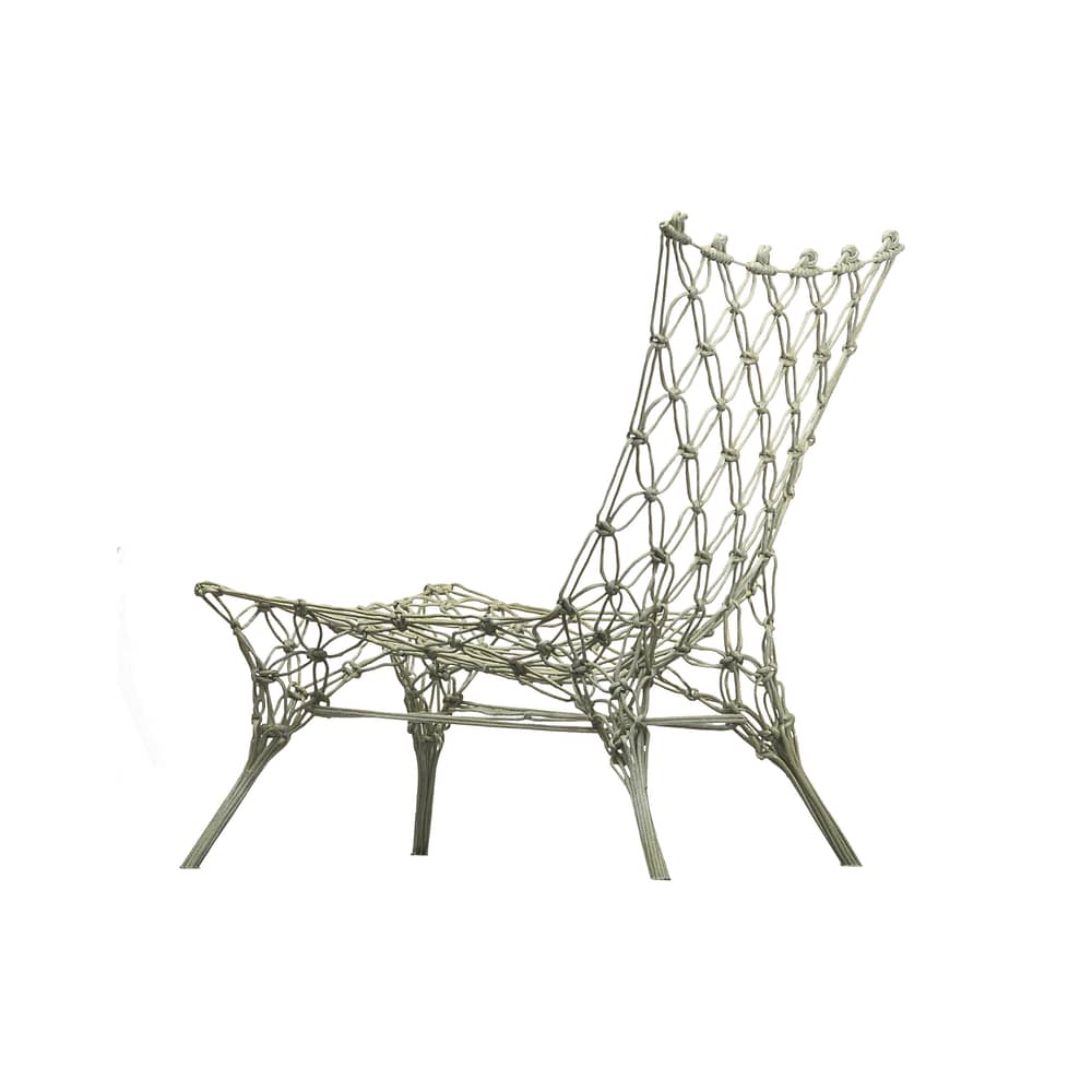 Poltrona Knotted chair materiale plastico tessuto beige / Marcel Wanders, 1996 - Corda ricoperta di resina - Cappellini - Beige - Corda indurita con resina epossidica, Fibra di carbonio