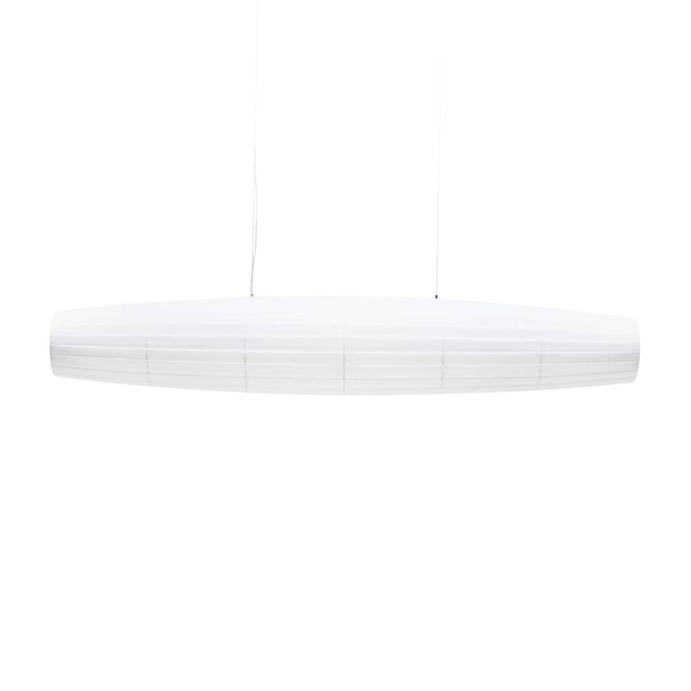 Sospensione Colonne Horizontal tessuto bianco / En&ls - L 160 cm - Dix Heures Dix - L 160 cm / Bianco - Alluminio, Tessuto acrilico plissettato