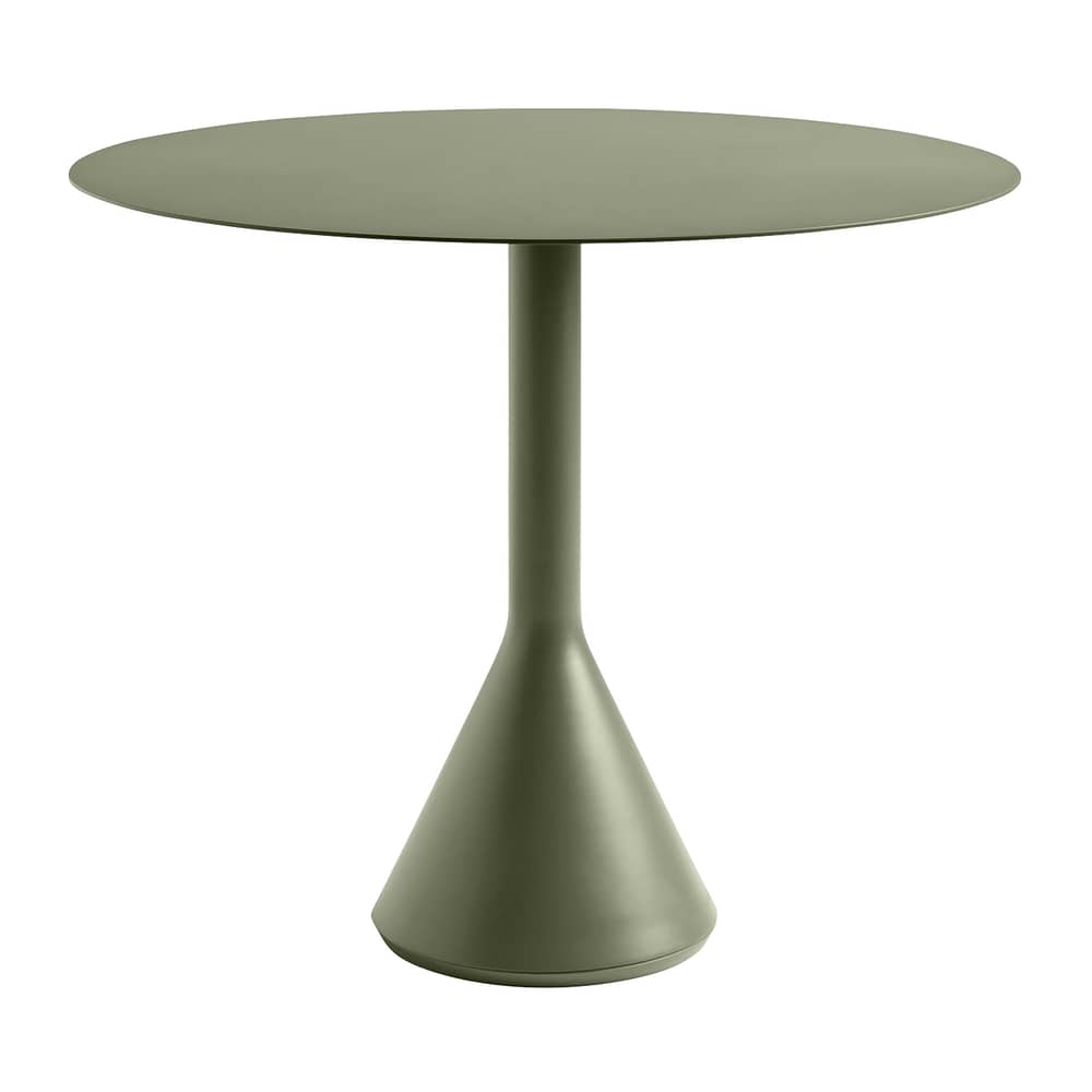 Table ronde Palissade Cone / Ø 90 cm - Bouroullec, 2016 - Hay - Vert Olive - Acier laqué époxy, Béton teinté