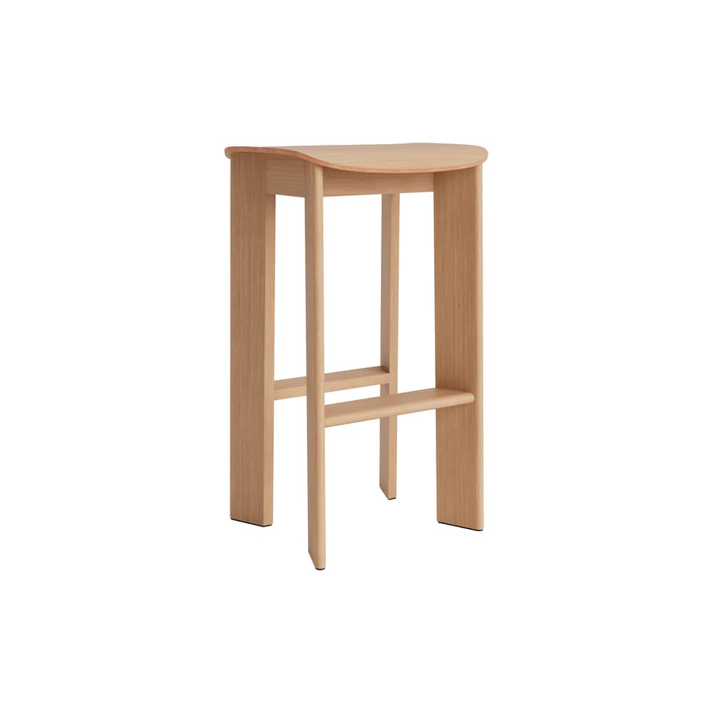 Tabouret haut Chisel 30 High bois naturel / H 75 cm - Hay - Chêne laqué - Placage de chêne laqué